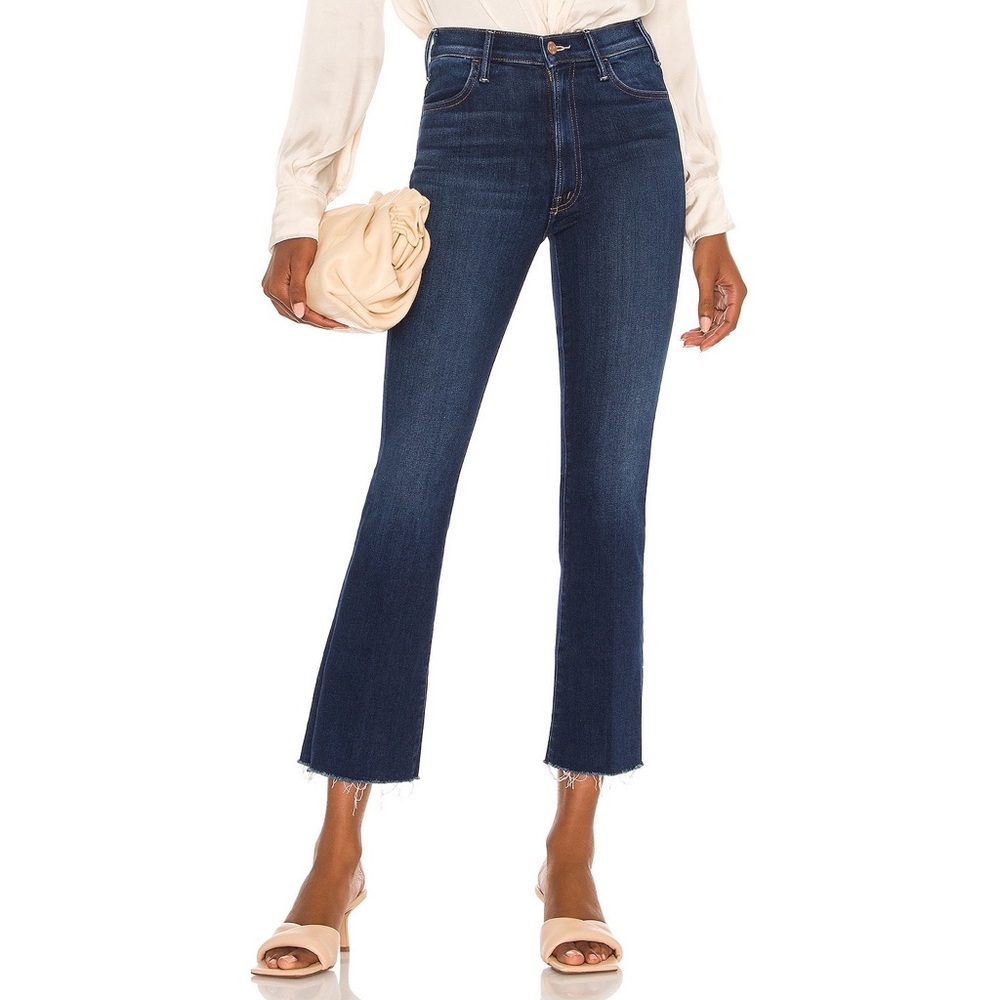 Mother The Hustler Ankle Fray High Rise Flare Jeans‎ in Home Movies